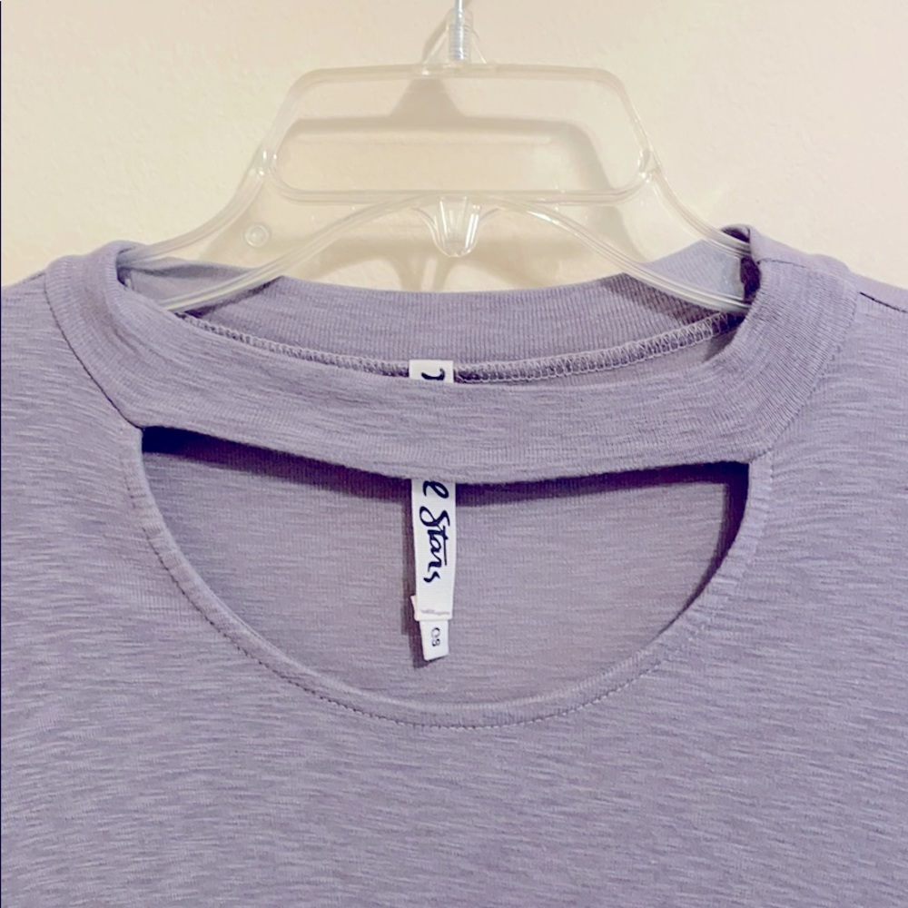 Grey Long Sleeve Dress Short Cut